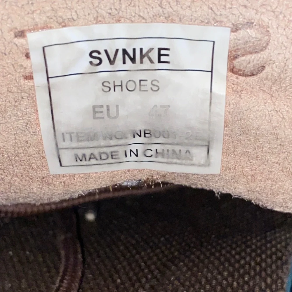 SVNKE Mens Knit Oxford Sneakers Dark Brown NB001-2E EU 47 US 13 Casual Shoes‎